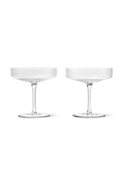 Бокал для шампанского ferm LIVING Ripple Champagne 150 ml 2 шт цвет прозрачный