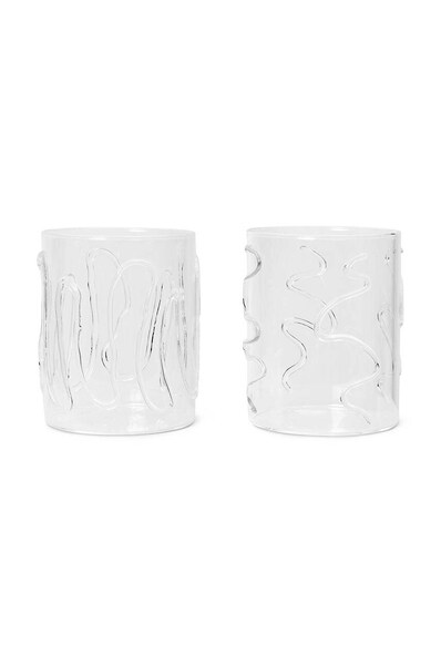 Набір склянок Ferm Living Doodle Glasses 350 ml 2-pack колір прозорий
