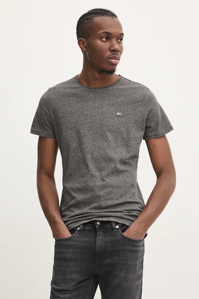 Majica kratkih rukava Tommy Jeans za muškarce, boja: siva, bez uzorka, DM0DM09586