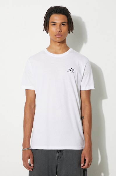 Alpha Industries tricou din bumbac Backprint culoarea alb, cu imprimeu 128507-09