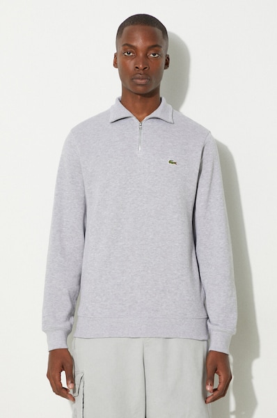 Βαμβακερό πουλόβερ Lacoste χρώμα: γκρι