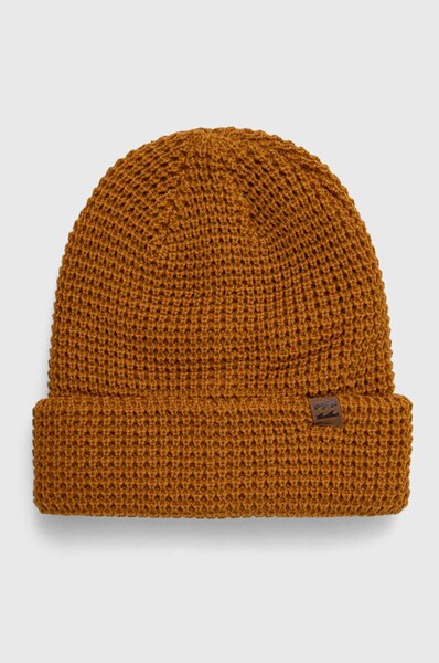 Шапка Billabong цвет жёлтый из толстого трикотажа