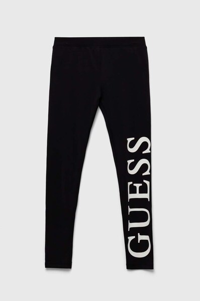 Guess gyerek legging fekete, nyomott mintás