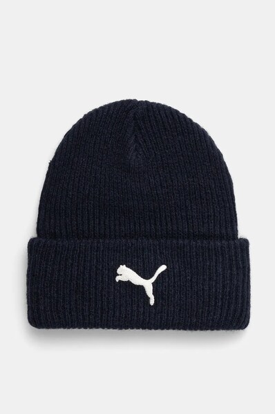 Шапка з домішкою вовни Puma колір темно-синій