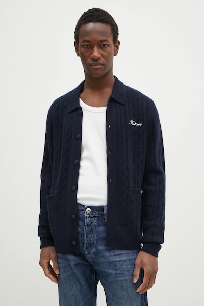 FROM FUTURE cardigan in cashemire uomo colore blu navy MPC02223