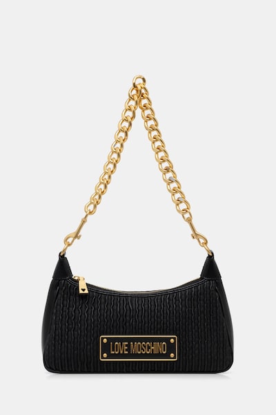 Δερμάτινη τσάντα Love Moschino χρώμα: μαύρο, JC4357PP0L