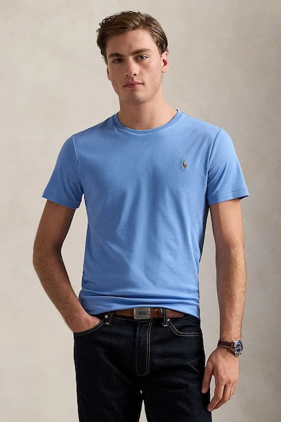 Polo Ralph Lauren tricou din bumbac pentru bărbați albastru 710740727