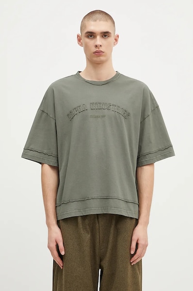 Alpha Industries tricou din bumbac Open Edge barbati, culoarea verde, cu imprimeu, 148505