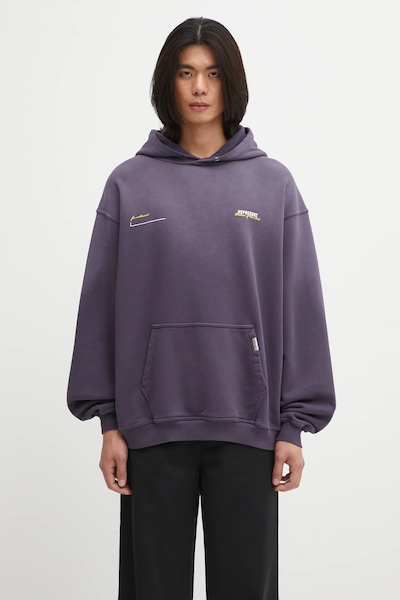 Βαμβακερή μπλούζα Represent Patron Of The Club Hoodie χρώμα: μοβ, με κουκούλα, MLM4270