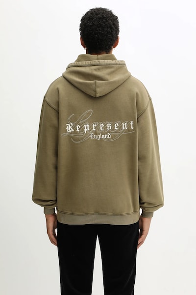 Βαμβακερή μπλούζα Represent England Legacy χρώμα: πράσινο, με κουκούλα, MLM100374