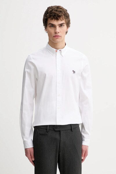 Хлопковая рубашка PS Paul Smith slim воротник button-down M2R-599R-PZEBRA