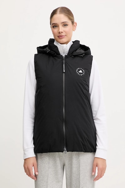 Prsluk adidas by Stella McCartney boja: crna, za zimu, JW2038