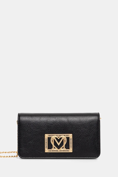 Πορτοφόλι Love Moschino χρώμα: μαύρο, JC5602PP1NLI0000