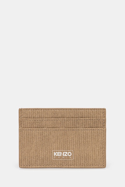 Δερμάτινη θήκη για κάρτες Kenzo Card Holder χρώμα: μπεζ, FF62PM100L06