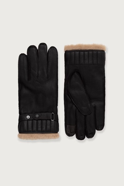 Рукавиці чоловічі шкіряні Barbour колір бежевий