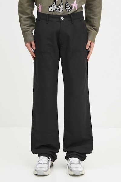 Sky High Farm spodnie Carpenter pants męskie kolor czarny proste SHF07P002