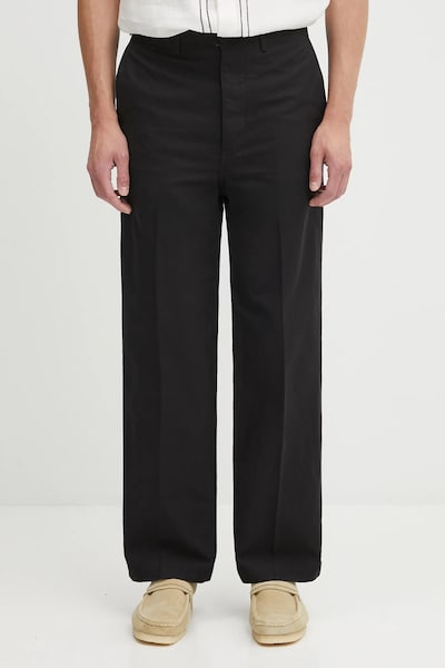Хлопковые брюки Visvim ex wide chino pants цвет чёрный прямые 125105008008