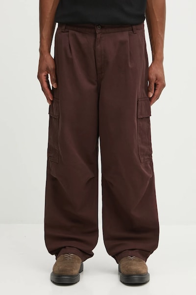 Хлопковые брюки Carhartt WIP Cole Cargo Pant цвет фиолетовый со шнуровкой I031218.33HGD
