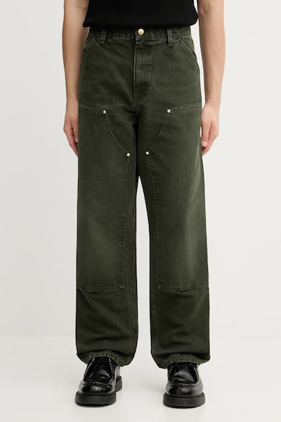Хлопковые брюки Carhartt WIP Double Knee Pant цвет зелёный I034796.494O