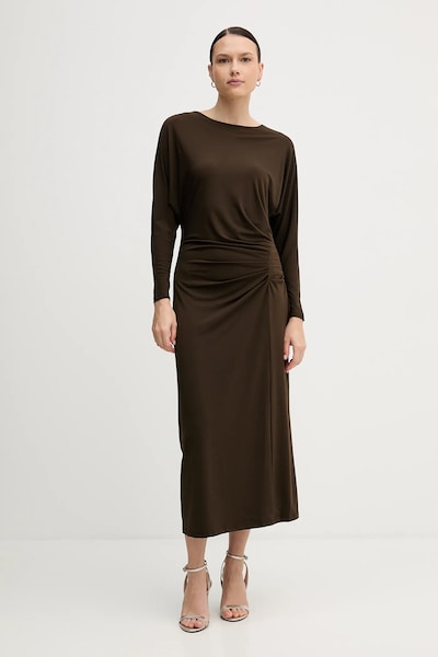 Сукня Pedro del Hierro колір коричневий midi пряма 6192941