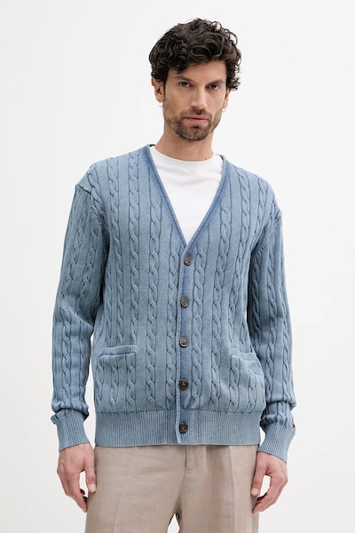 Tommy Hilfiger cardigan in cotone uomo colore blu MW0MW40556