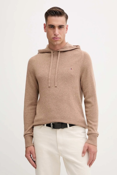 Tommy Hilfiger maglione in lana uomo colore marrone MW0MW40438
