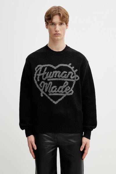 Πουλόβερ με προσθήκη μαλλιού Human Made KNITTED SWEATER χρώμα: μαύρο, HM30CS035