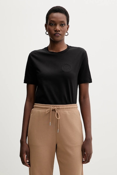 Βαμβακερό μπλουζάκι MM by Max Mara GATTONI χρώμα: μαύρο, 2526946058600