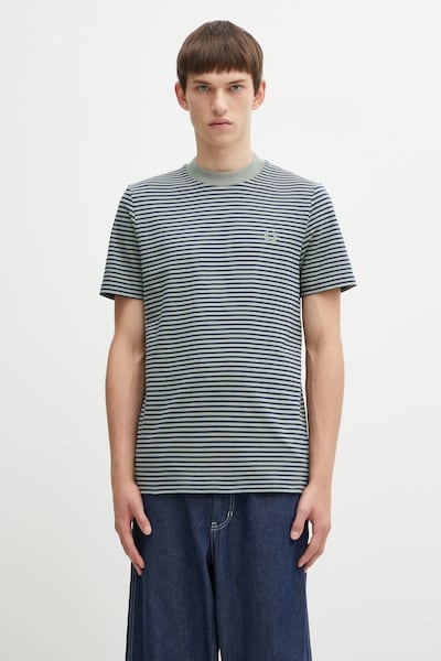 Fred Perry tricou din bumbac culoarea verde, cu imprimeu, M6581