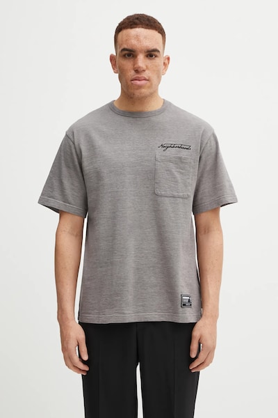 NEIGHBORHOOD tricou din bumbac HEATHER FABRIC culoarea gri, cu imprimeu, 252UWNH.CSM10