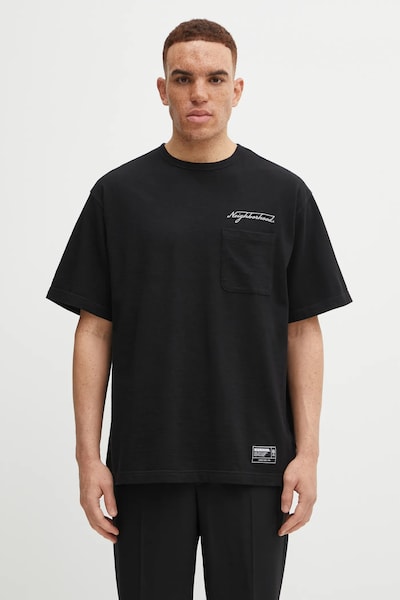 NEIGHBORHOOD tricou din bumbac HEATHER FABRIC culoarea negru, cu imprimeu, 252UWNH.CSM10