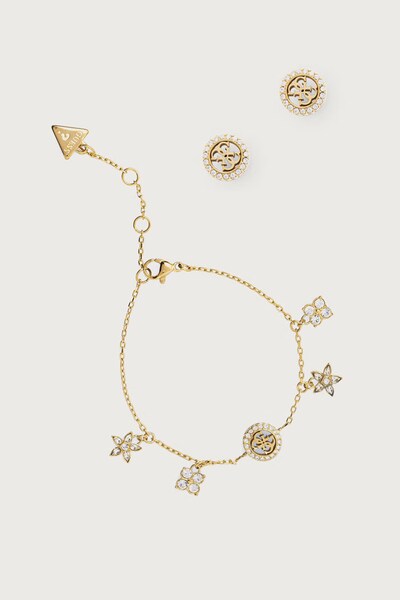 Браслет та сережки жіночі з нержавіючої сталі Guess SECRET GARDEN
