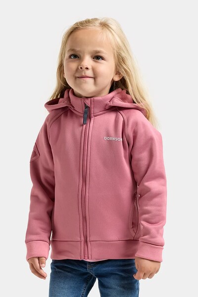 Кофта на застібці дитяча Didriksons SILJAN KIDS FZ колір рожевий