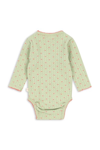Боді для немовлят бавовняне Konges Sløjd MINNIE NEWBORN BODY GOTS колір зелений