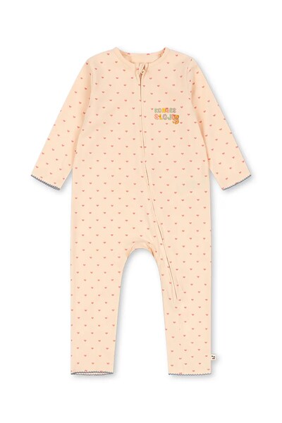 Чоловічок дитячий бавовняний з еластаном Konges Sløjd BASIC ZIP ONESIE GOTS колір рожевий