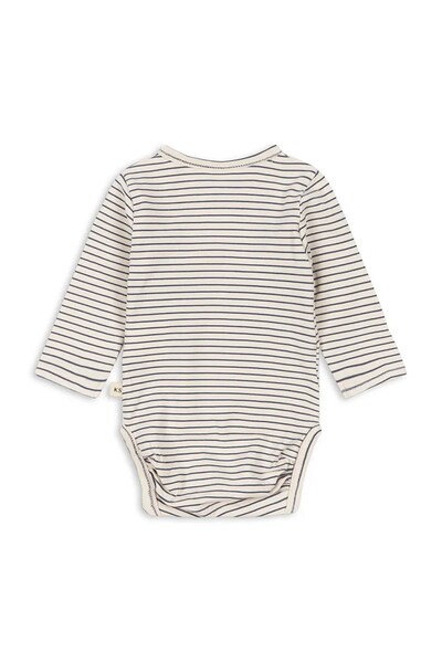 Боді для немовлят бавовняне з еластаном Konges Sløjd BASIC LS NEWBORN BODY GOTS колір білий