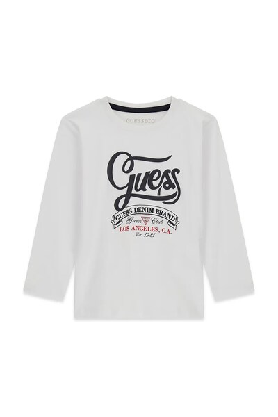 Лонгслив детский хлопковый Guess цвет белый
