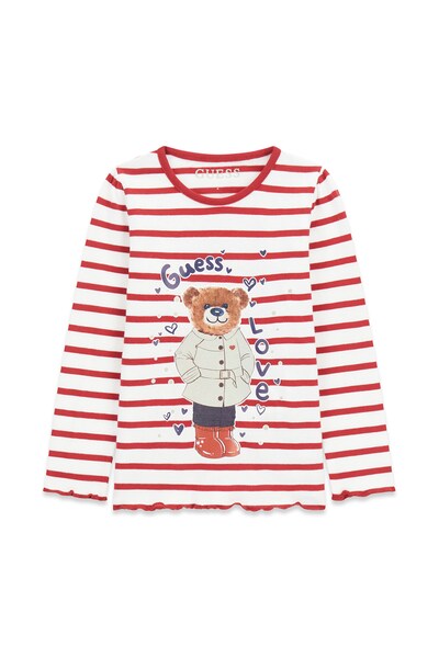 Лонгслів дитячий бавовняний Guess колір червоний