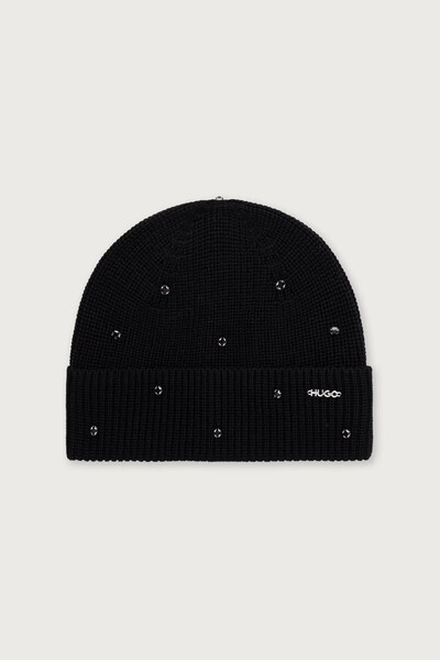 Шапка beanie жіноча HUGO Sili_Hat колір чорний