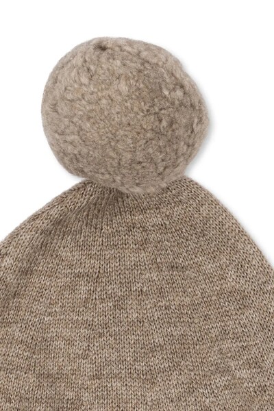 Шапка з помпоном дитяча з вовною Konges Sløjd MATTOU KNIT HELMET колір коричневий
