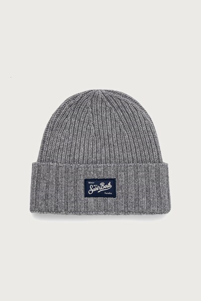 Шапка beanie чоловіча з вовною MC2 Saint Barth колір сірий