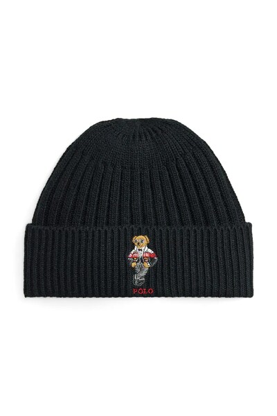 Шапка чоловіча з додаванням вовни Polo Ralph Lauren колір чорний