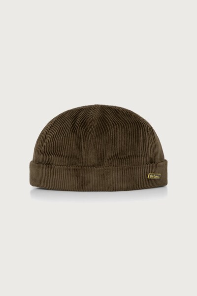 Шапка чоловіча бавовняна Barbour колір зелений