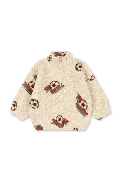 Куртка дитяча флісова Konges Sløjd JODY TEDDY HALF ZIP GRS колір бежевий