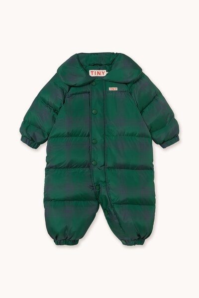 Комбінезон для немовлят Tinycottons GREEN CHECK PADDED OVERALL колір зелений