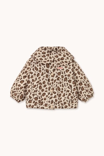 Куртка для немовлят з бавовною Tinycottons ANIMAL PRINT BABY PADDED JACKET колір бежевий