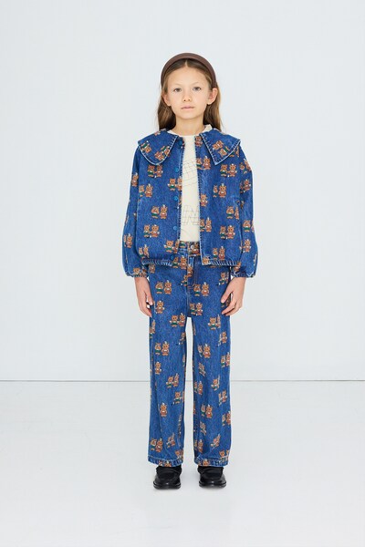Джинсова куртка дитяча бавовняна Tinycottons TINY TEA ROOM DENIM JACKET колір блакитний