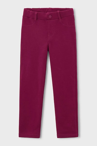 Mayoral legginsy dziecięce bawełniane z elastanem różowe regular waist 511