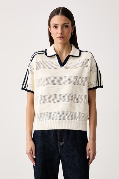 Поло жіноче бавовняне adidas Originals Resort колір бежевий