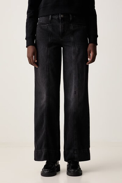 Джинси wide leg жіночі Guess Jeans колір чорний